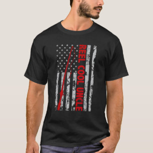Reel cool Uncle Fishing American Flag dad gift Fis T-Shirt