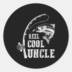 Reel Cool Uncle Fishing Daddy Fathers Day Classic Round Sticker