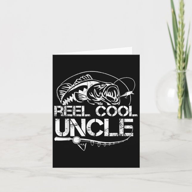 Reel Cool Uncle Fishing Daddy Fathers Day Dad For  Card (Front)