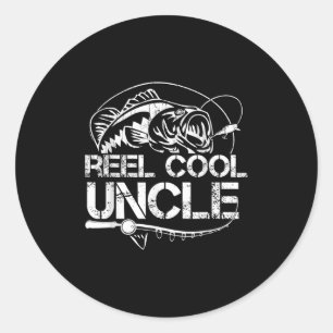 Reel Cool Uncle Fishing Daddy Fathers Day Dad For Classic Round Sticker