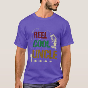 Reel Cool Uncle Fishing Vintage Retro Fathers Day  T-Shirt