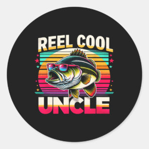 Reel Cool Uncle Funny Byss Fishing Uncle Father’s Classic Round Sticker