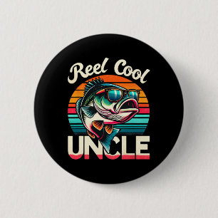 Reel Cool Uncle Funny Uncle B Fishing Father’s Day 6 Cm Round Badge