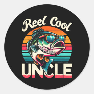 Reel Cool Uncle Funny Uncle B Fishing Father’s Day Classic Round Sticker