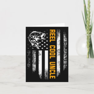 Reel Cool Uncle Shirt Vintage Flag Fishing Fathers Card