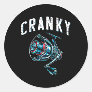 Reel Cranky Funny Fisherman Funny Fishing Cranky F Classic Round Sticker