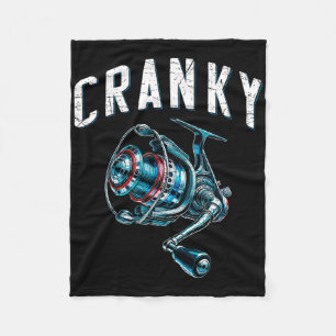 Reel Cranky Funny Fisherman Funny Fishing Cranky F Fleece Blanket