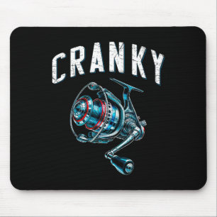 Reel Cranky Funny Fisherman Funny Fishing Cranky F Mouse Pad