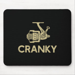 Reel Cranky Funny Fishing Girl Women Fishing Mouse Pad