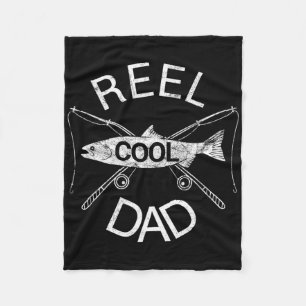 Reel Dad Fishing Daddy Dad Joke Cool Funny Fleece Blanket