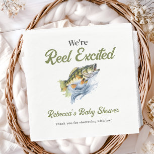 Reel Excited Big Fish Fisherman Baby Shower Napkin