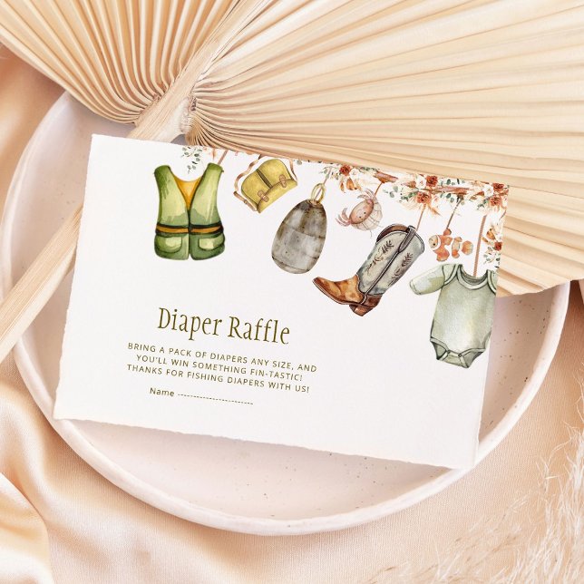 Reel Excited Fishing Baby Shower Diaper Raffle Enclosure Card (Creator Uploaded)