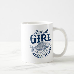 Reel Funny Fishing Graphic Design For Teen Girls A Coffee Mug