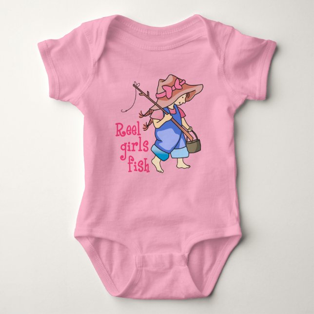 Reel Girls Fish Baby Bodysuit (Front)