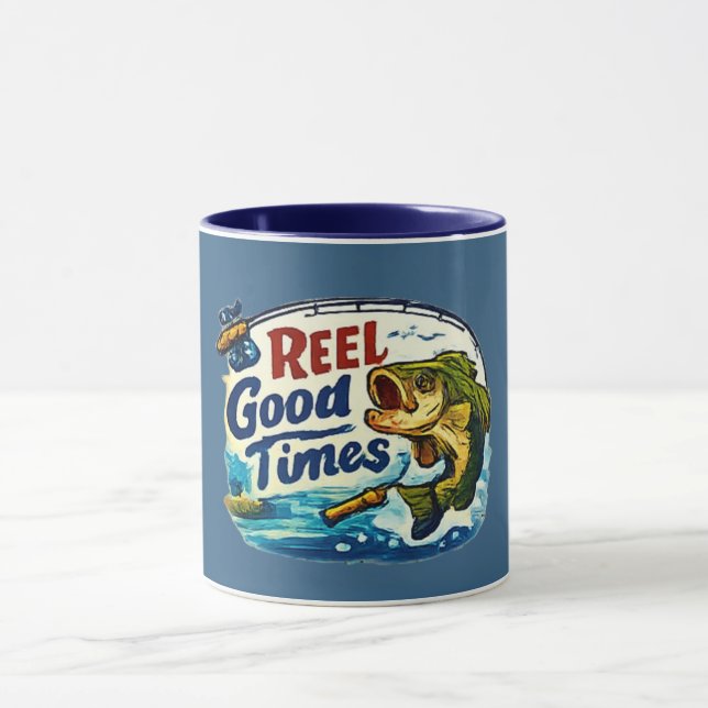 Reel Good Time Fishing Mug Navy (Center)