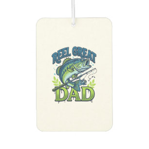 Reel Great Dad Bass Fishing Vintage Vector Design_ Car Air Freshener