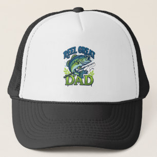 Reel Great Dad Bass Fishing Vintage Vector Design_ Trucker Hat