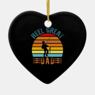 Reel Great Dad Fathers Day Fishing Lover Dad Ceramic Ornament