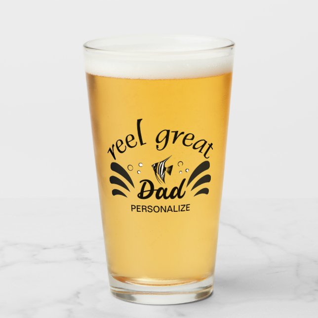 Reel Great Dad Glass Cup (Front Filled)