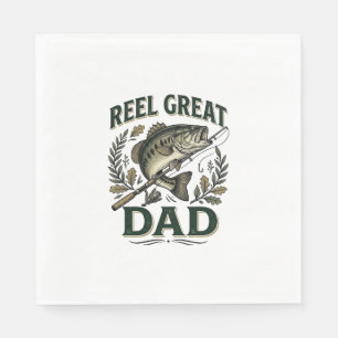 Reel Great Dad Vintage Fishing Father’s Day Napkin