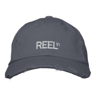 REEL in Fishing Embroidered Hat Blue