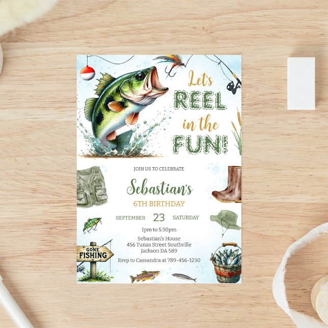 Reel in the Fun Fishing Birthday Invitation (Creator Uploaded)