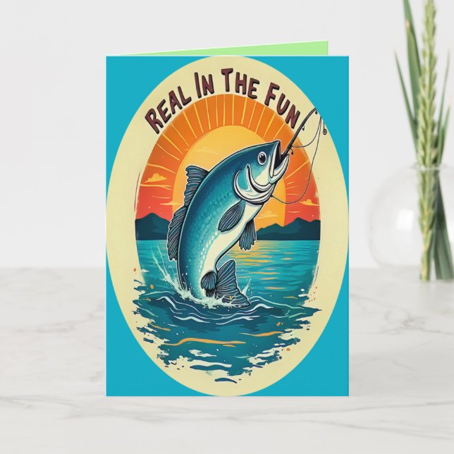 Reel in the Joy Birthday Greeting Card (Front)