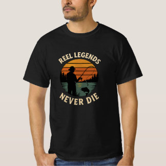 Reel Legends Never Die Vintage Fishing T-Shirt