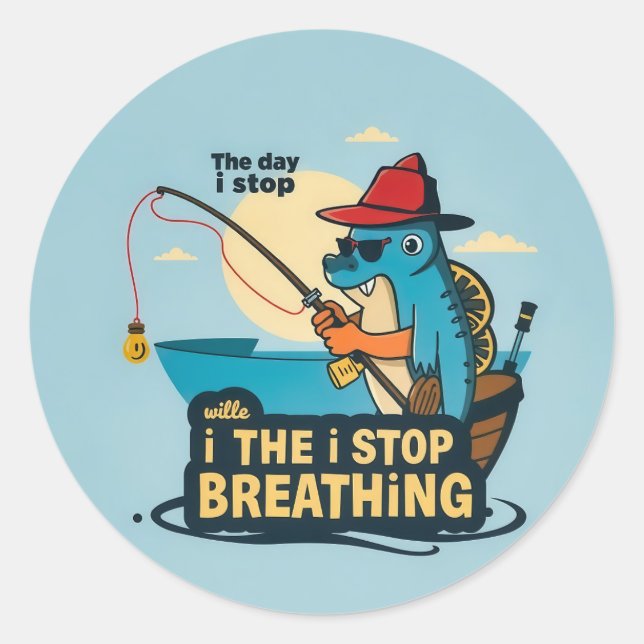 Reel Life: A Fisherman's Determination Classic Round Sticker (Front)