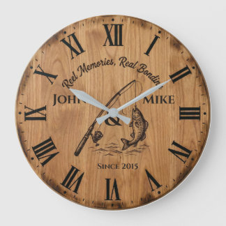 Reel Memories Real Bonding | Custom Fishing Large Clock