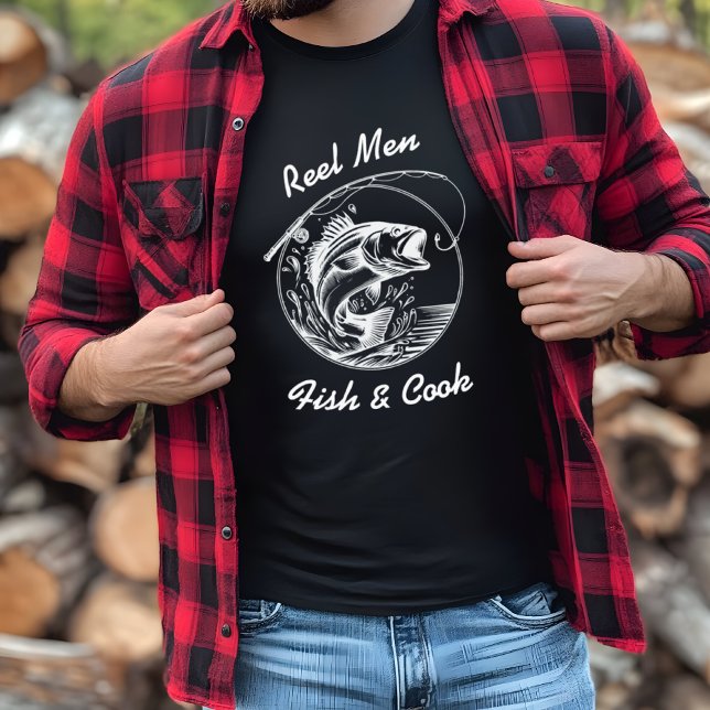 Reel Men Fish & Cook Funny Cooking Kitchen T-Shirt (Creator Uploaded)