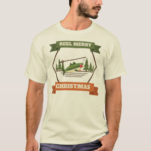 Reel Merry Christmas Funny Bass Fishing Angler T-Shirt