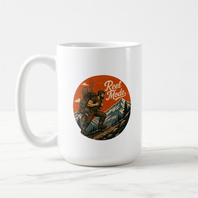 Reel Mode Vintage Fishing Adventure Mug (Left)