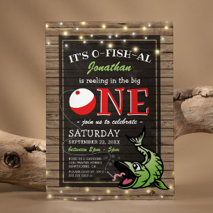 Reel One Fishing 1st Birthday Invitation