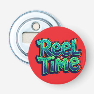 Reel Time Fishing Funny Pun Gift for Fisherman Bottle Opener