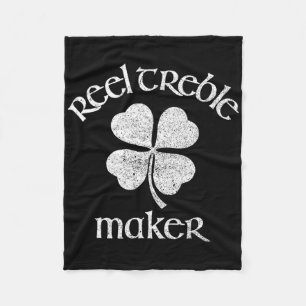 Reel Treble Maker Irish Dance Shamrock St Patricks Fleece Blanket