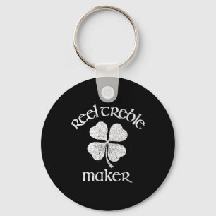 Reel Treble Maker Irish Dance Shamrock St Patricks Key Ring