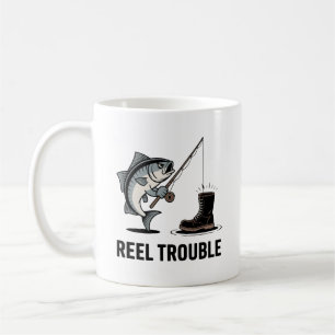 Reel Trouble Mug – Funny Fishing Gift for Anglers 