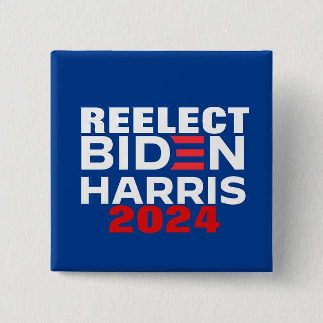 Reelect Biden Harris 2024 15 Cm Square Badge (Front)