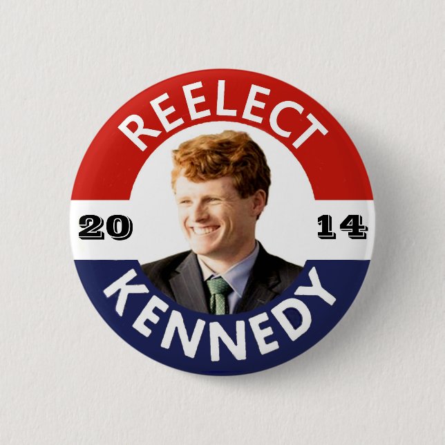 REELECT JOE KENNEDY 2014 6 CM ROUND BADGE (Front)