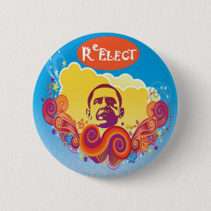 ReELECT Obama 6 Cm Round Badge