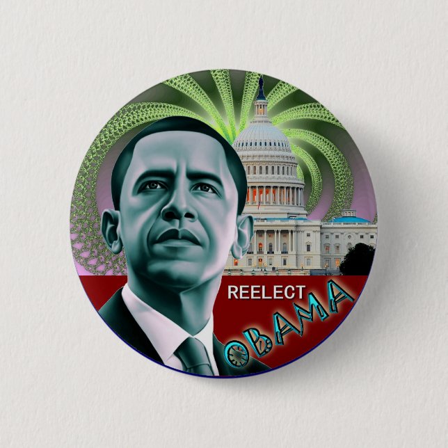 Reelect Obama 6 Cm Round Badge (Front)