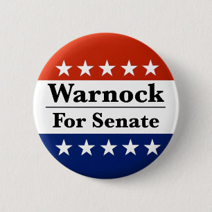 Reelect Raphael Warnock to U.S. Senate 2022 6 Cm Round Badge