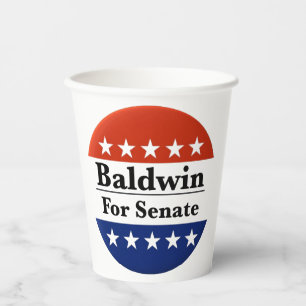 Reelect Tammy Baldwin to U.S. Senate 2024 Paper Cups
