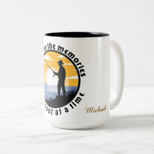 Reelin' In Memories, One Trout At Time Custom Two-Tone Coffee Mug