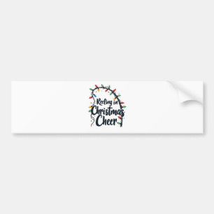 Reeling in Christmas Cheer Fishing Rod Xmas Lights Bumper Sticker