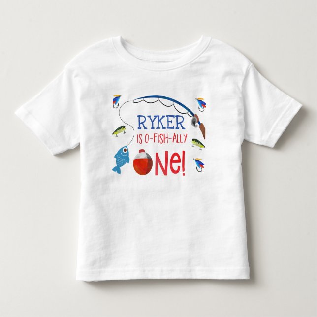 Reeling in the big one first birthday tshirt (Front)