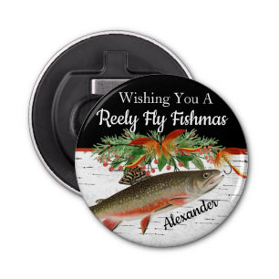 Reely Fly Fishmas Fishing Christmas empty Small Bottle Opener