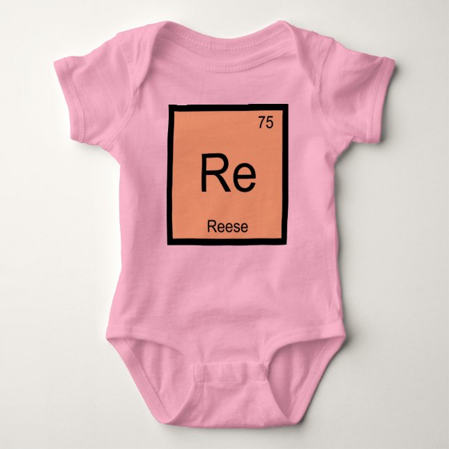 Reese Name Chemistry Element Periodic Table Baby Bodysuit (Front)
