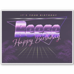 Reese name first name lila retro sticker birthday